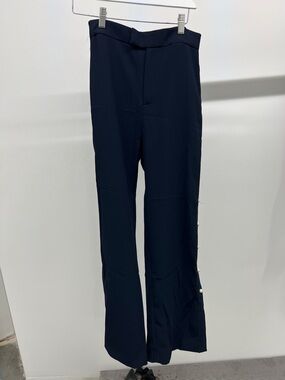 Zara Navy Wide-Leg Trousers with Side Pearls